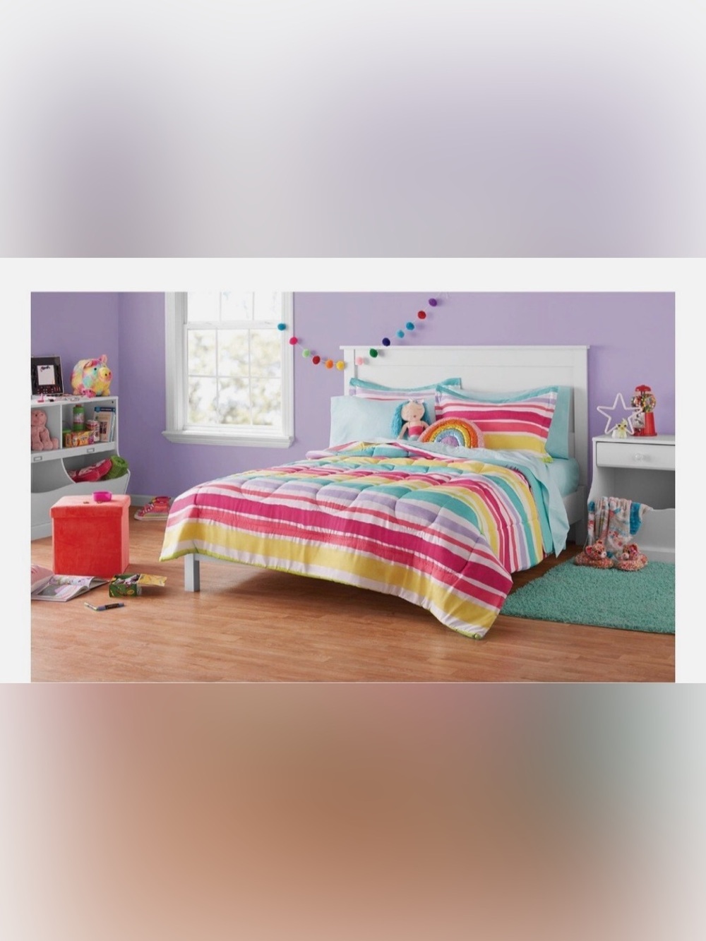 Rainbow Stripe full Bedding Set